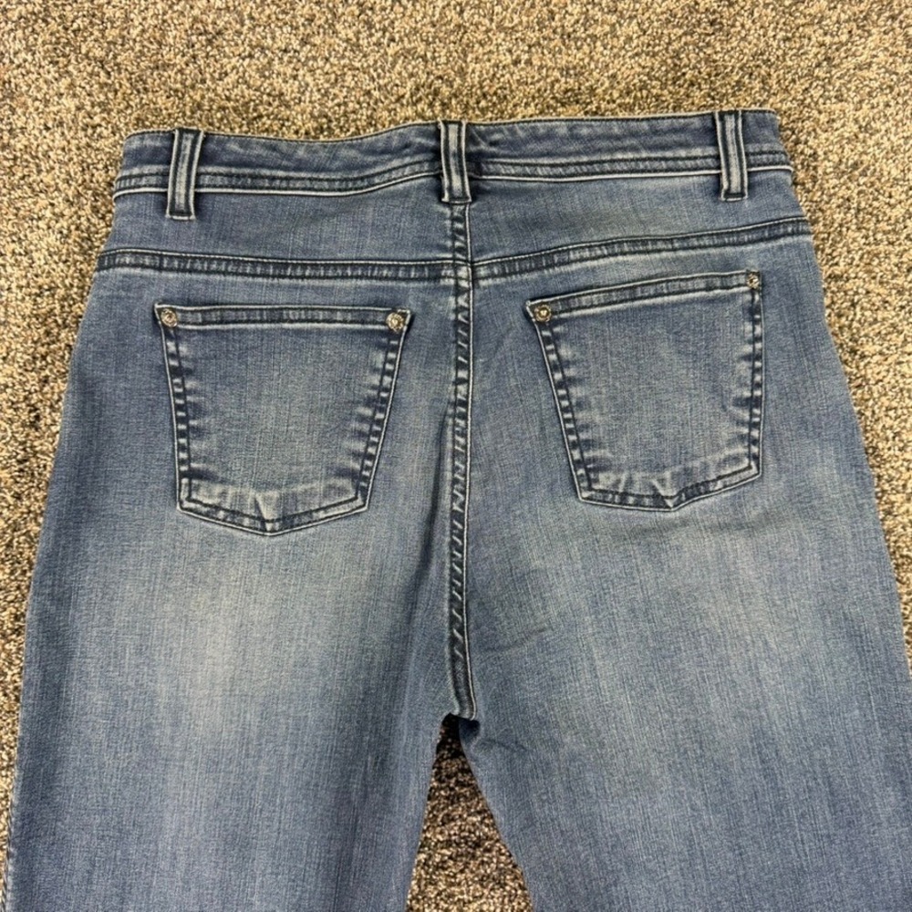 St. John Caviar Blue Straight Leg Fit Stretch Jeans Womens 6 Casual Italy Made - Picture 5 of 14